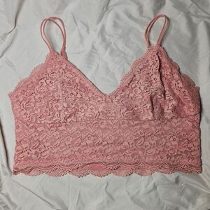Soft rose Pink coquette dollette lace lined bralette